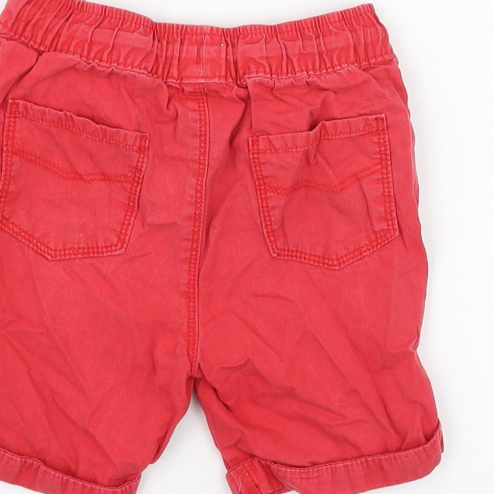 George Boys Red  Cotton Bermuda Shorts Size 3-4 Years  Regular