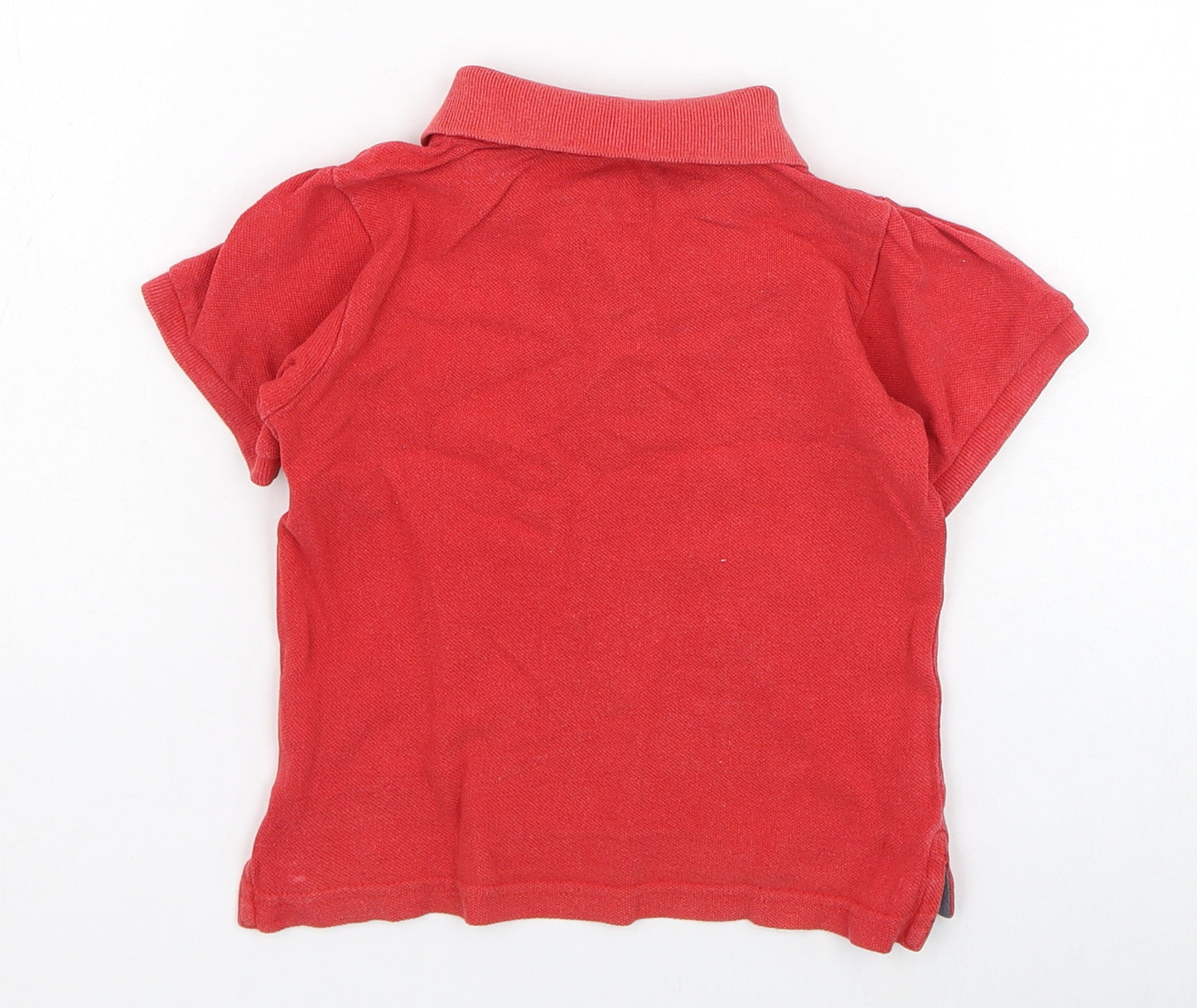Primark Boys Red  Cotton Basic Polo Size 18-24 Months Collared Button