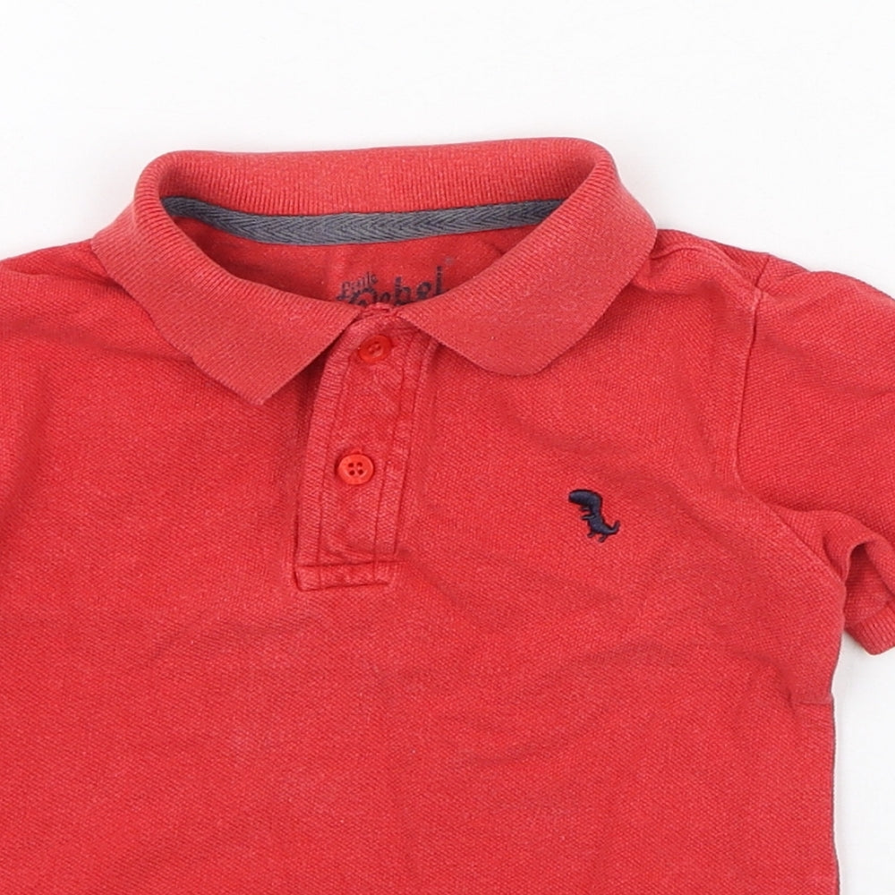 Primark Boys Red  Cotton Basic Polo Size 18-24 Months Collared Button