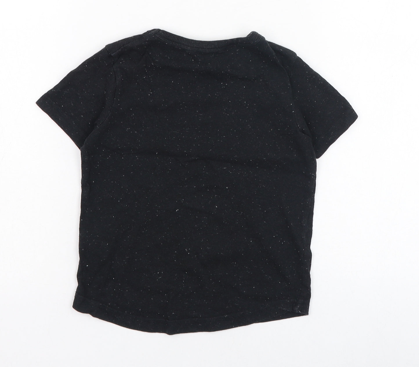 George Boys Black  Cotton Basic T-Shirt Size 2-3 Years Round Neck Pullover