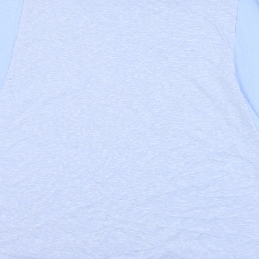 River Island Womens Blue  Cotton Basic T-Shirt Size 12 Round Neck