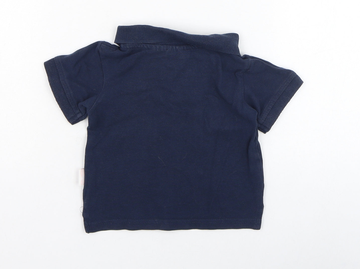 Kidzone Boys Blue  Cotton Basic Polo Size 12 Months Collared Button