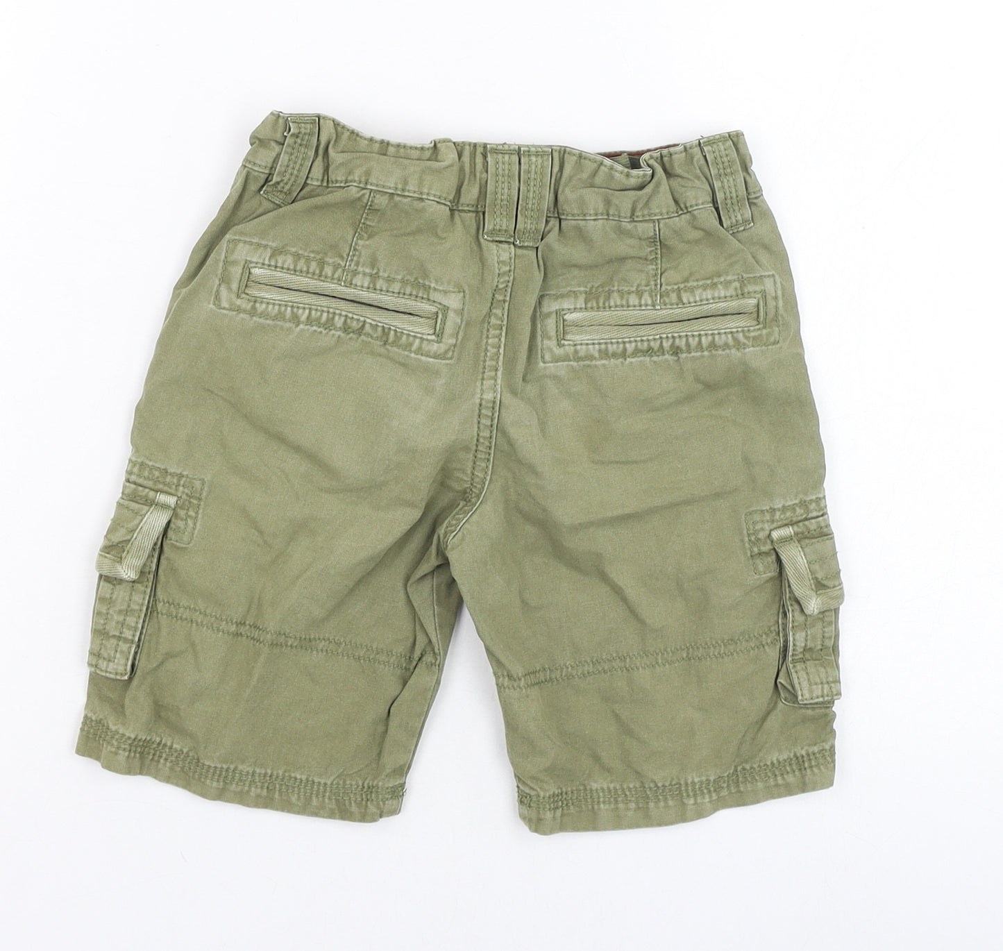Primark Boys Green  Cotton Cargo Shorts Size 4-5 Years  Regular Zip