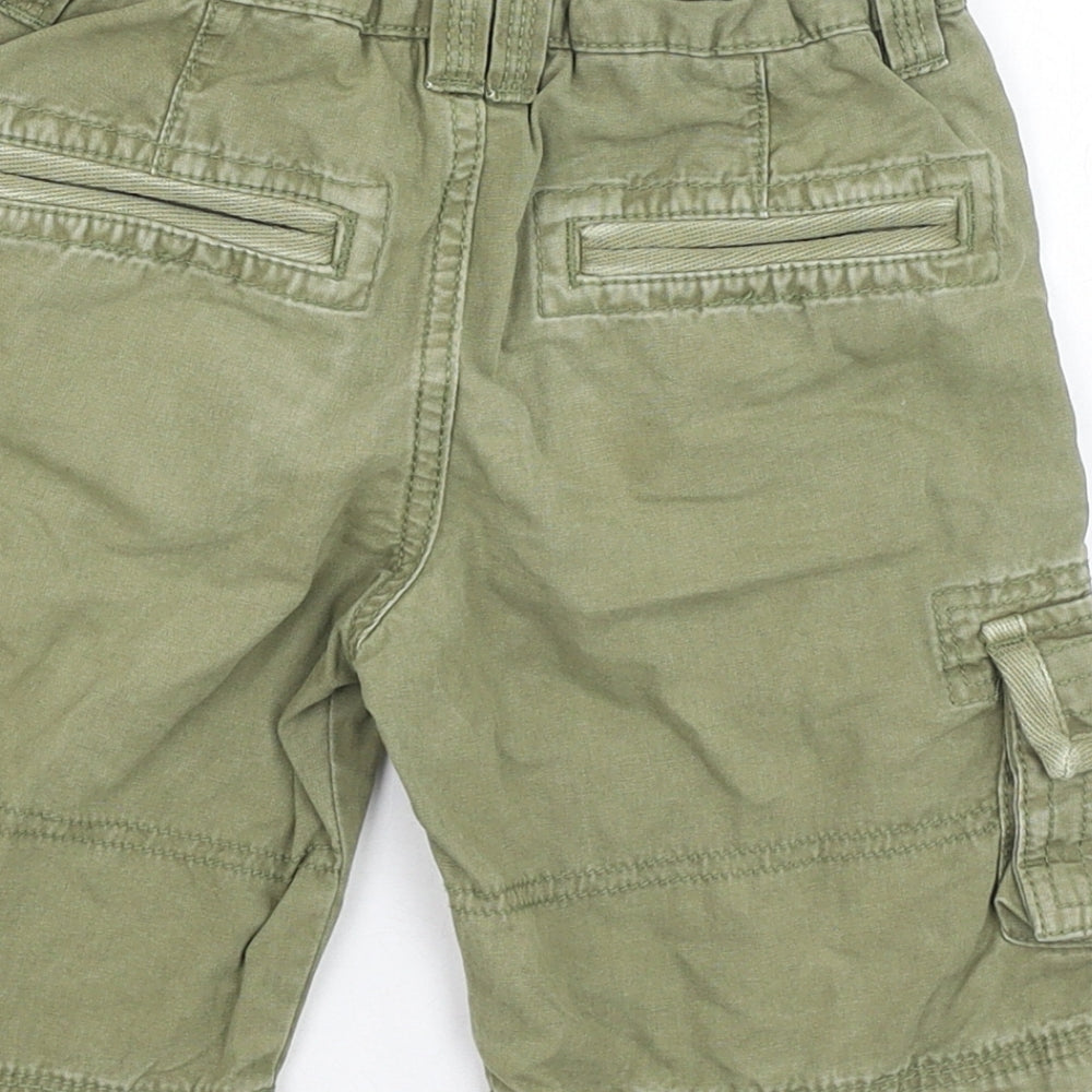 Primark Boys Green  Cotton Cargo Shorts Size 4-5 Years  Regular Zip