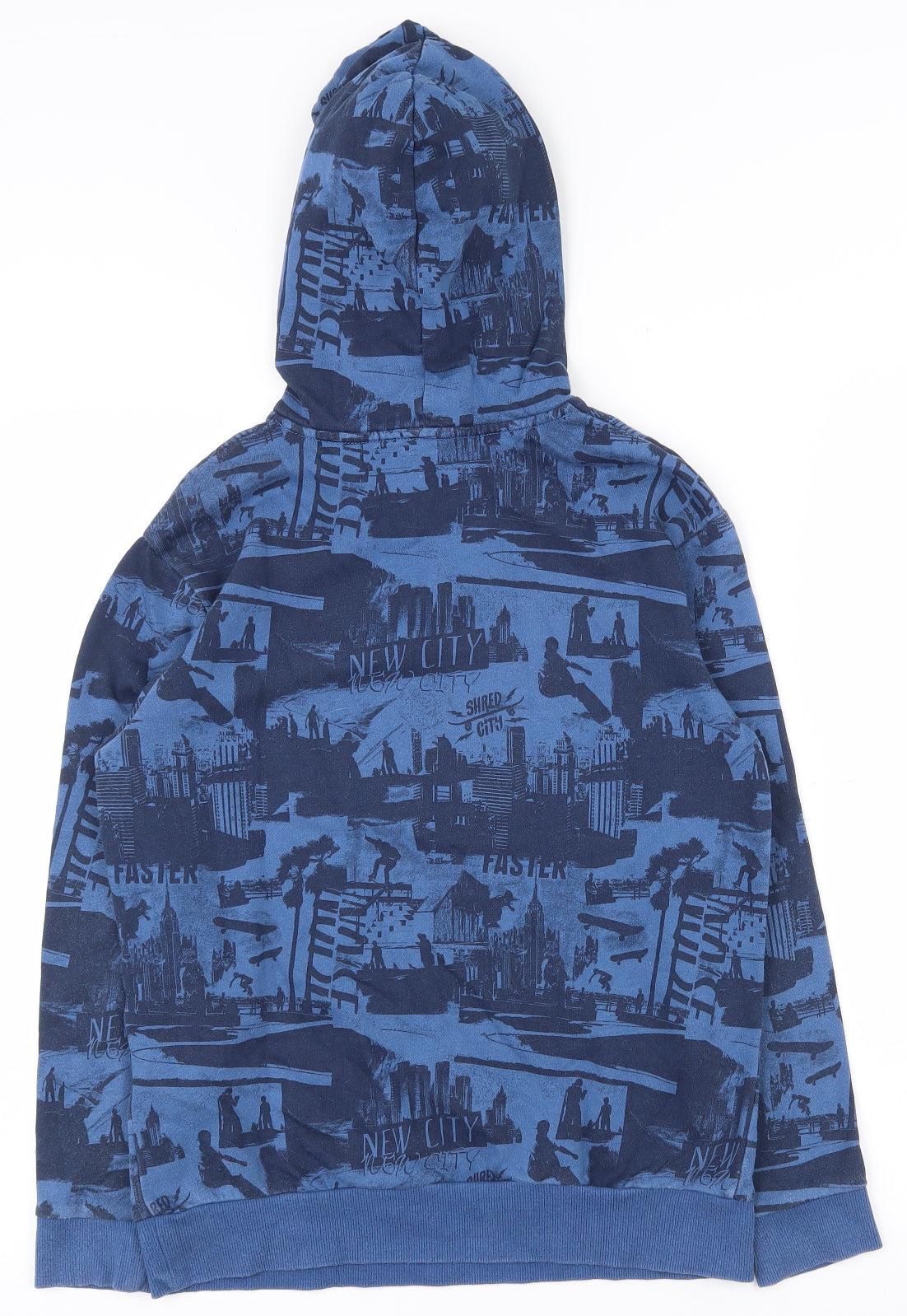 H&M Boys Blue  Cotton Pullover Hoodie Size 11-12 Years  Pullover