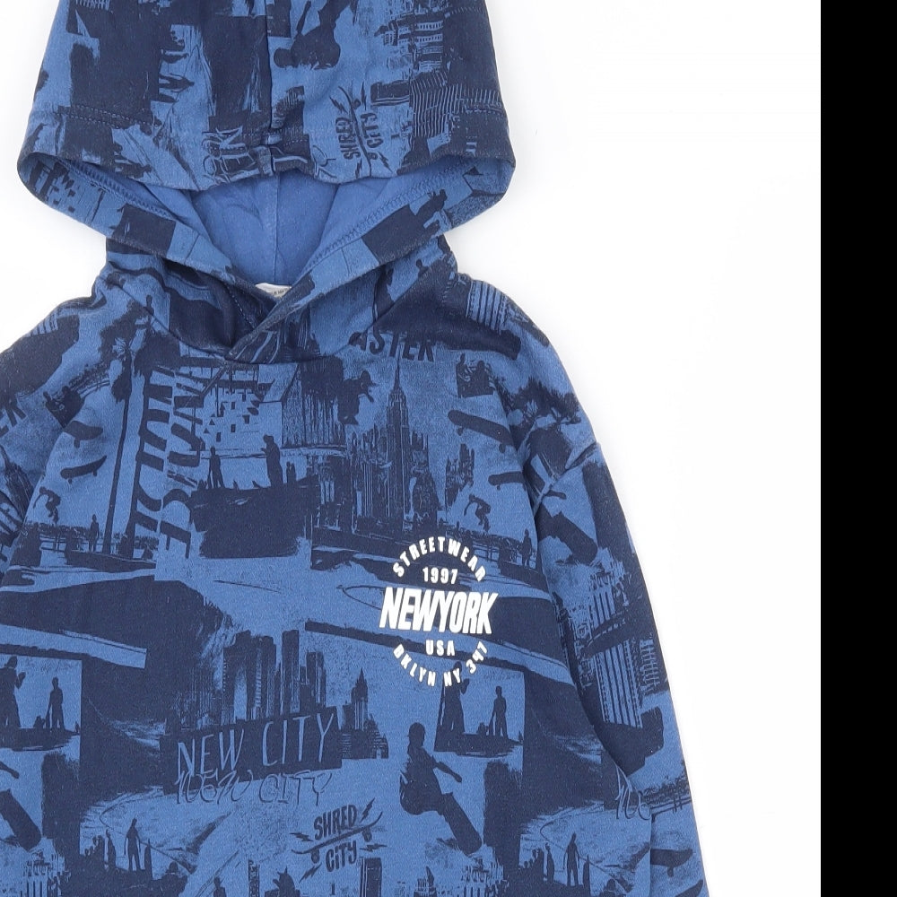 H&M Boys Blue  Cotton Pullover Hoodie Size 11-12 Years  Pullover