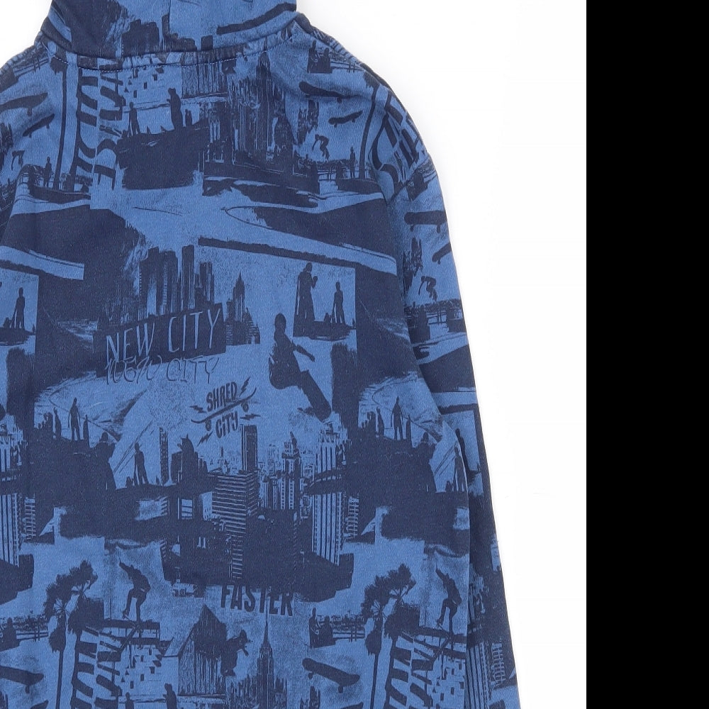 H&M Boys Blue  Cotton Pullover Hoodie Size 11-12 Years  Pullover