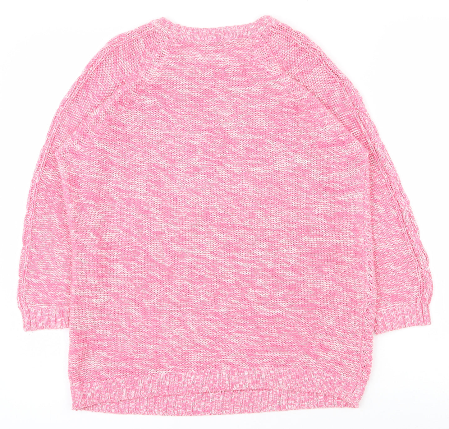 BHS Womens Pink Round Neck  Acrylic Pullover Jumper Size 10