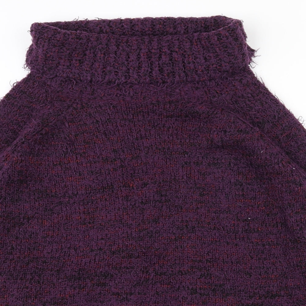 TU Womens Purple Roll Neck  Acrylic Pullover Jumper Size 22