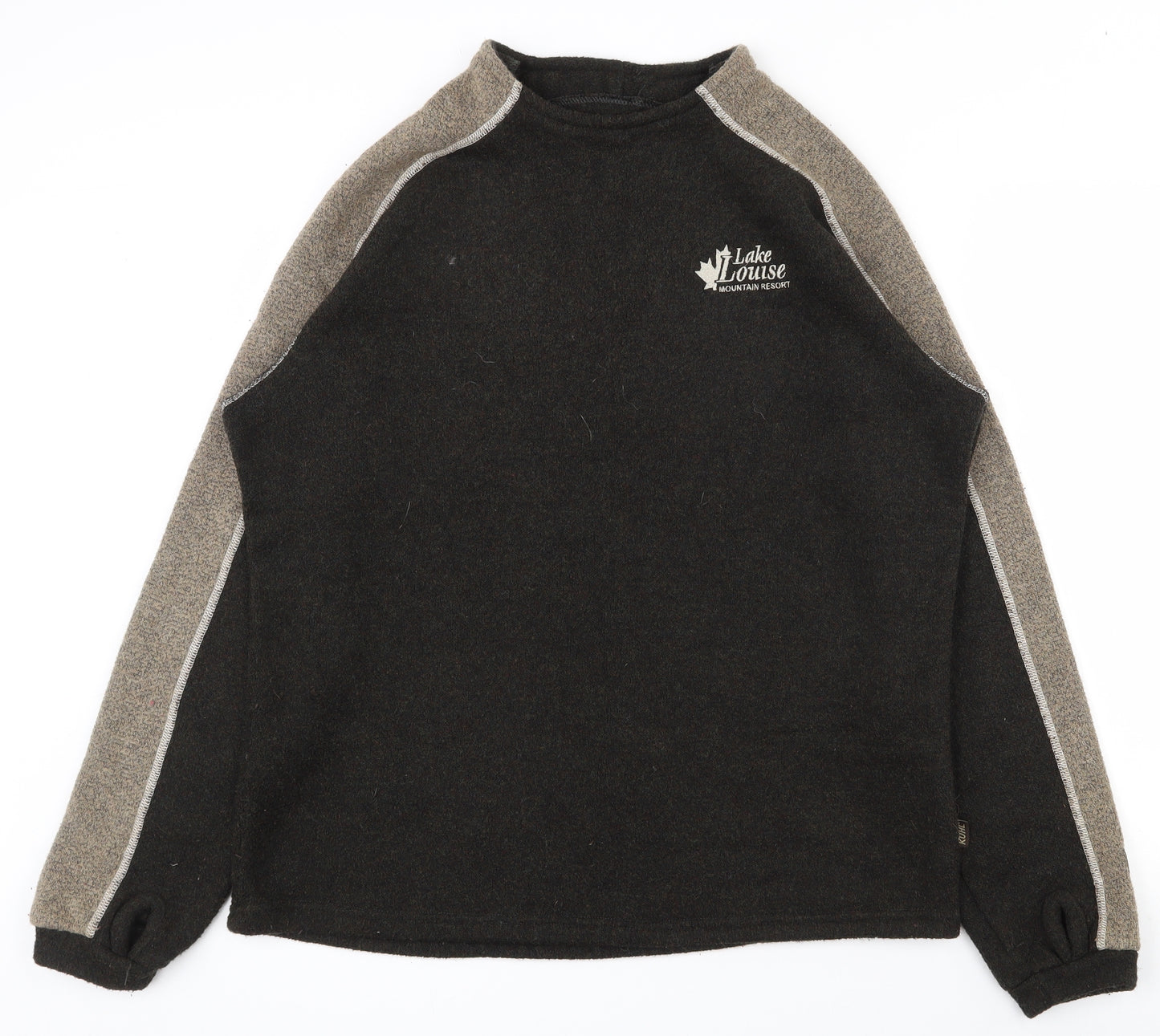 Kuhl Mens Brown Houndstooth Acrylic Pullover Sweatshirt Size M   - Thumb holes