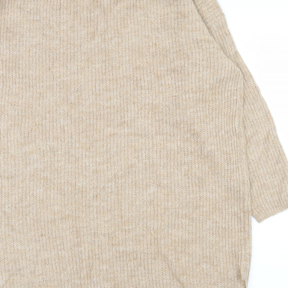 TU Womens Beige Roll Neck  Acrylic Pullover Jumper Size 22