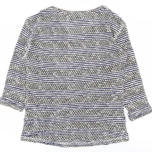 NEXT Womens Multicoloured Scoop Neck Striped Cotton Pullover Jumper Size 6
