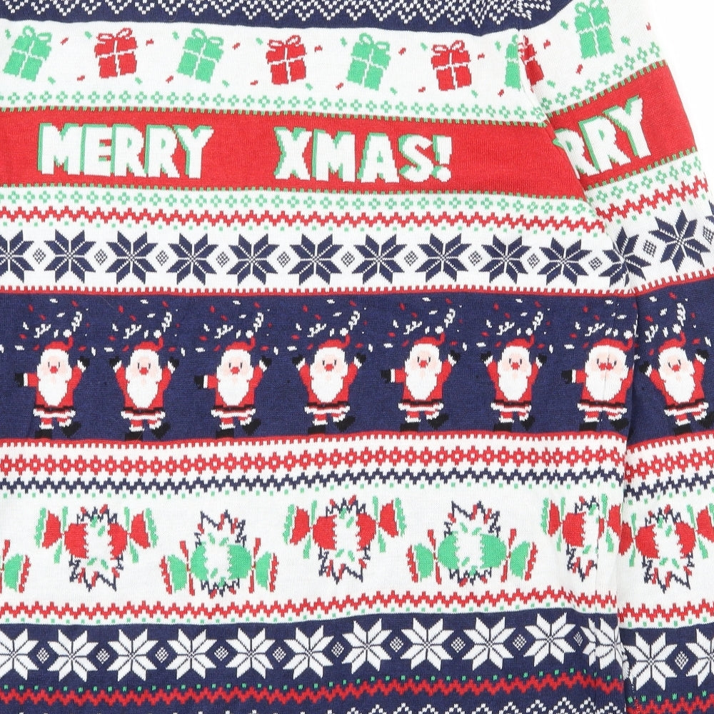 Primark Mens Multicoloured V-Neck Fair Isle Cotton Cardigan Jumper Size XL   - Christmas jumper