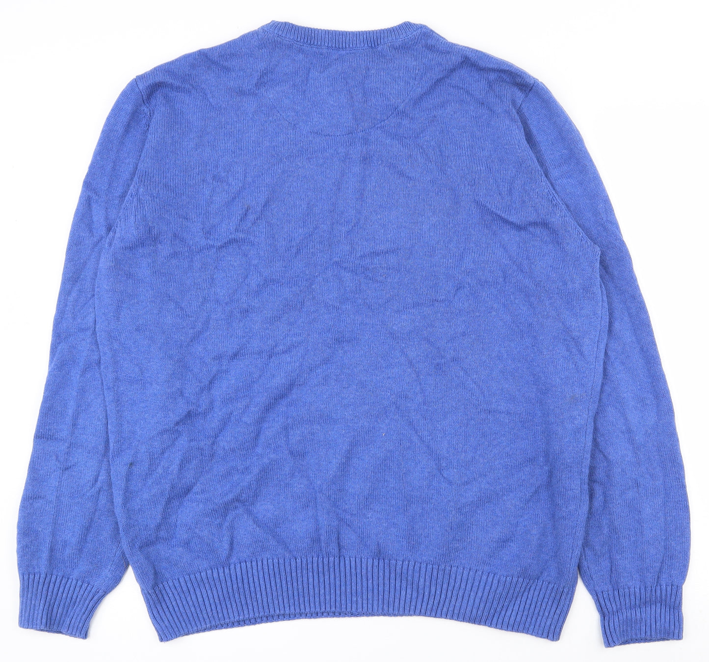 Maine New England Mens Blue Roll Neck  Cotton Pullover Jumper Size XL