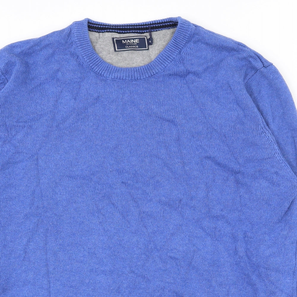 Maine New England Mens Blue Roll Neck  Cotton Pullover Jumper Size XL