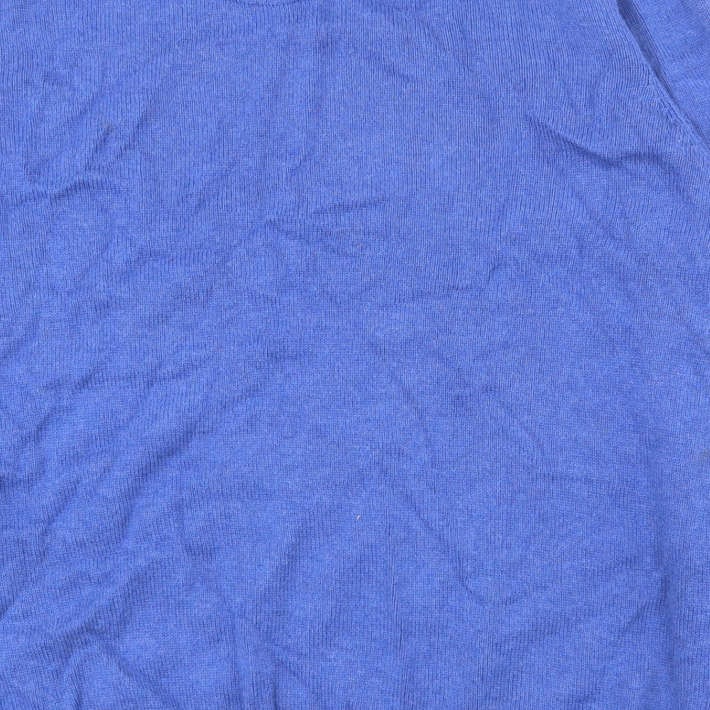 Maine New England Mens Blue Roll Neck  Cotton Pullover Jumper Size XL