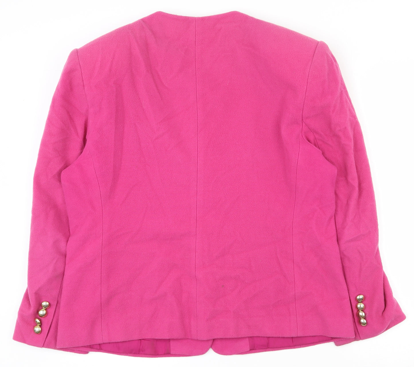 Marks and Spencer Womens Pink   Jacket  Size 18  Button - Shoulder pads