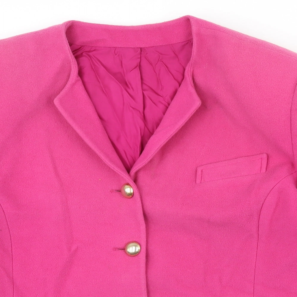Marks and Spencer Womens Pink   Jacket  Size 18  Button - Shoulder pads