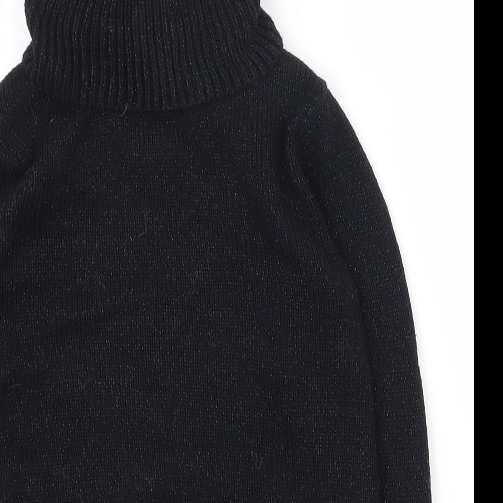 Cynthia Rowley  Girls Black Roll Neck  Cotton Pullover Jumper Size 5-6 Years  Pullover