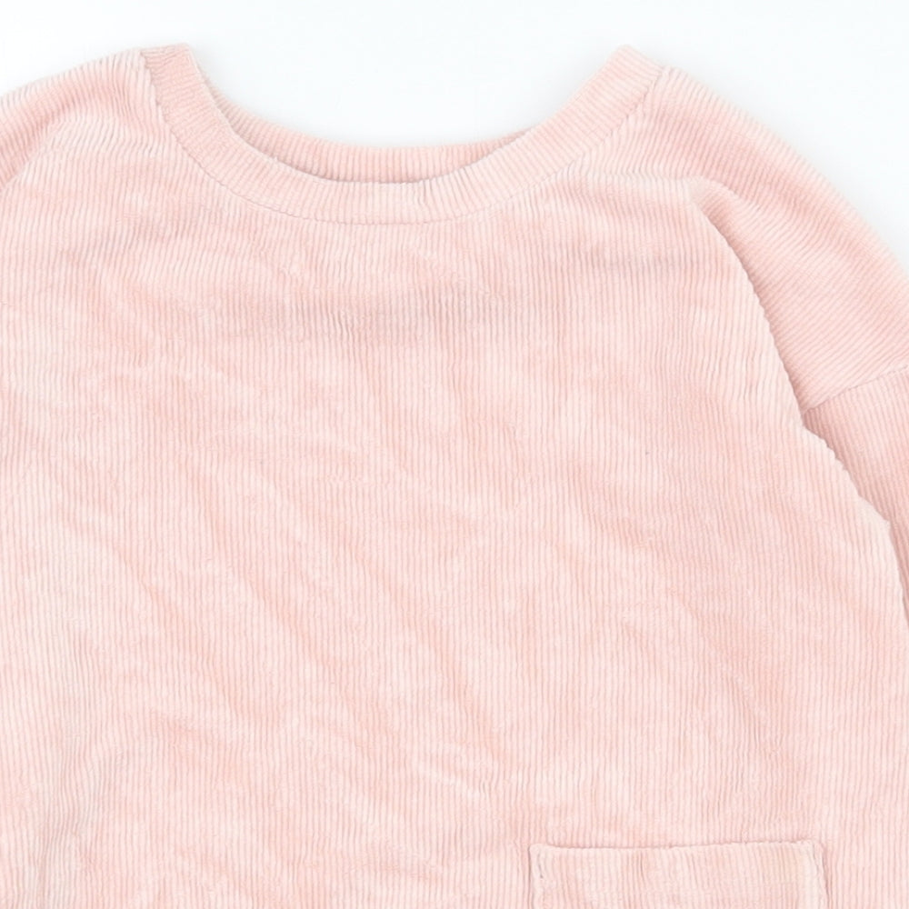 George Girls Pink  Cotton Pullover Sweatshirt Size 5-6 Years  Magnetic