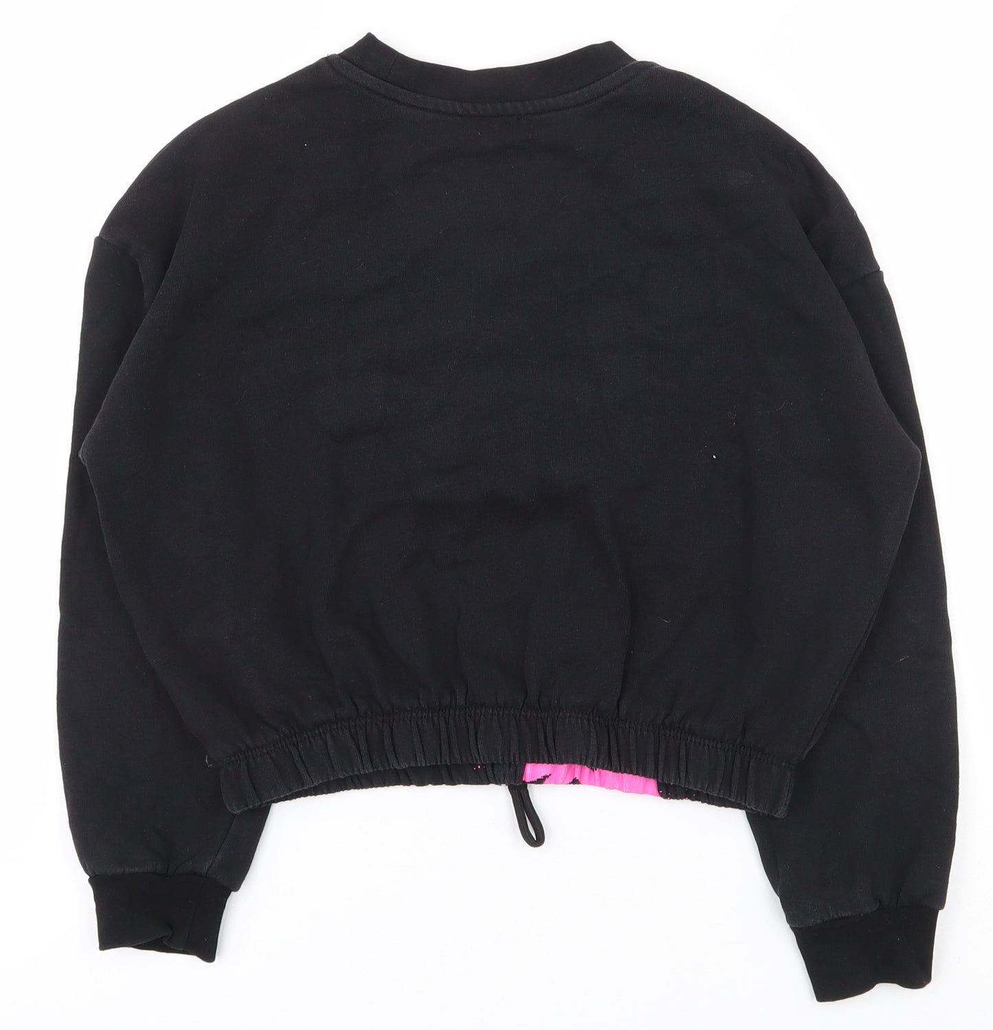 River Island Girls Black  Cotton Pullover Sweatshirt Size 9-10 Years  Pullover