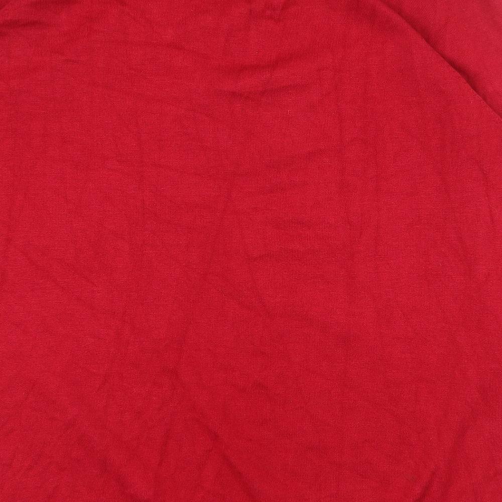 Evans Womens Red  Viscose Basic T-Shirt Size 22 Boat Neck - 22-24