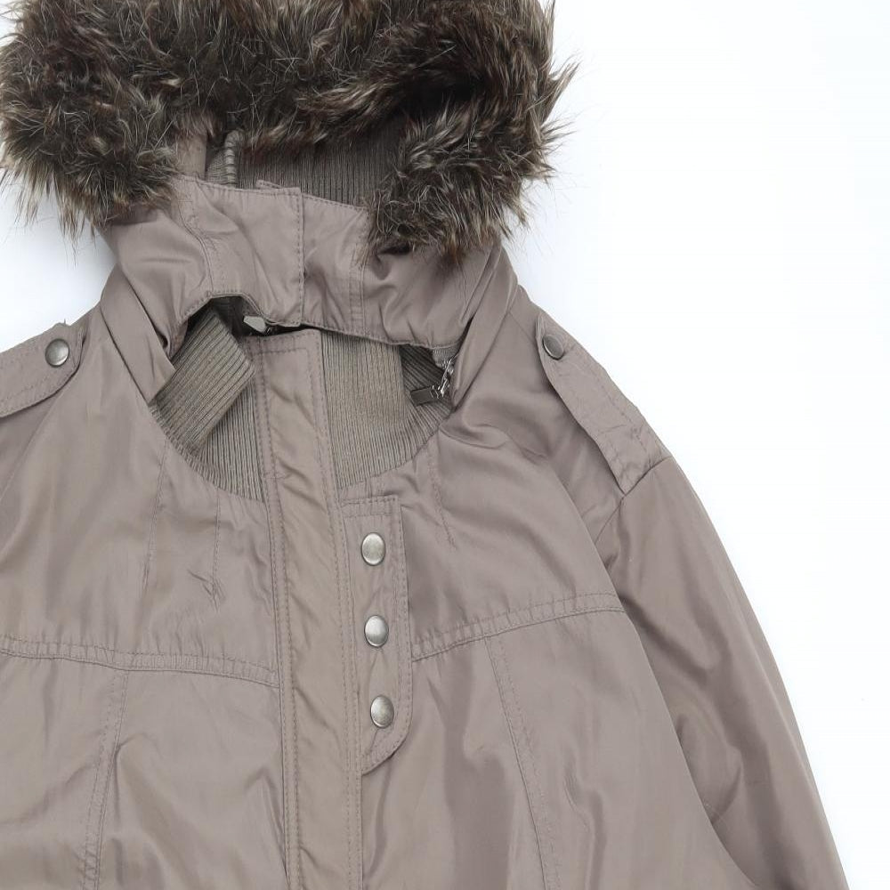 Debenhams Womens Brown   Parka Coat Size 22  Zip