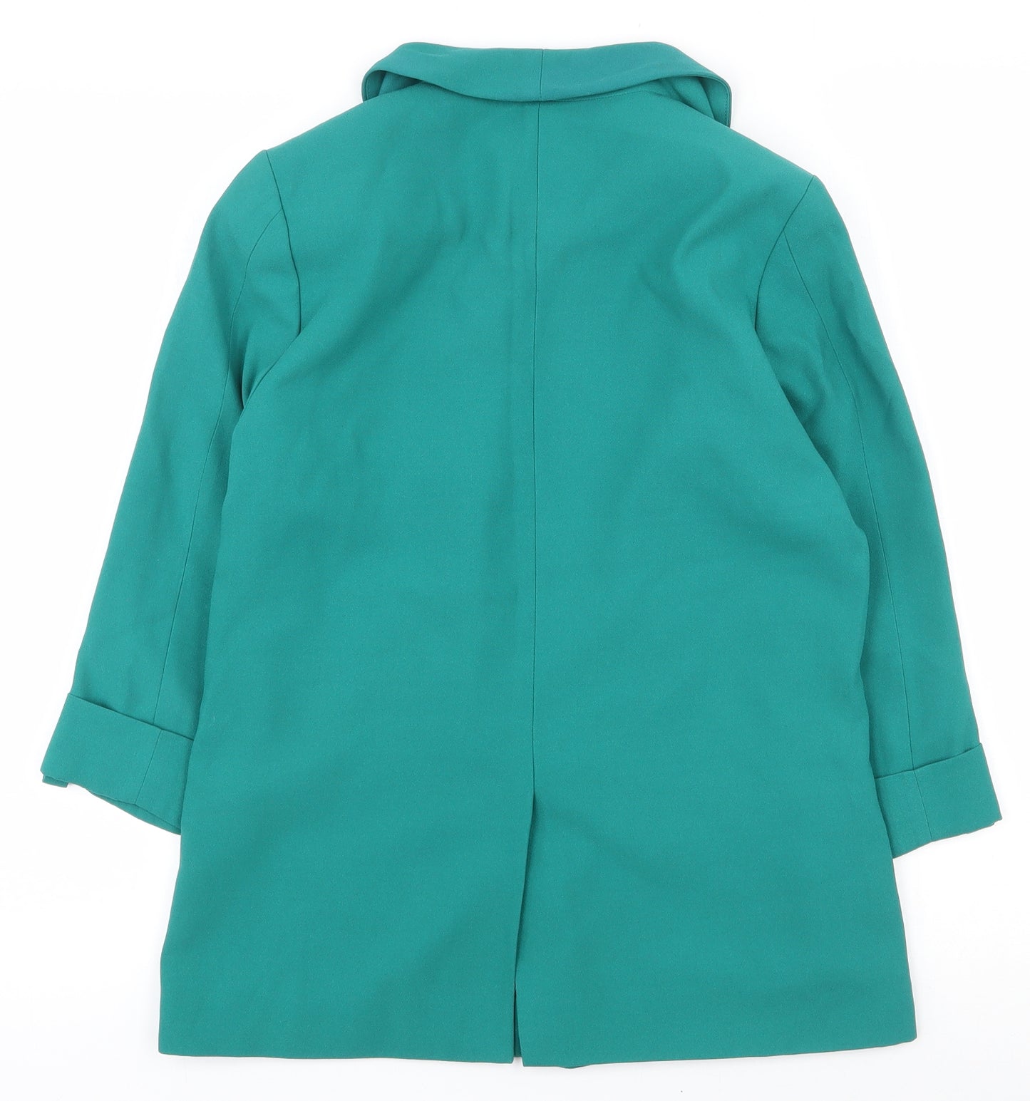 F&F Womens Green  100% Polyester Jacket Blazer Size 6   - Open, Shoulder Pads