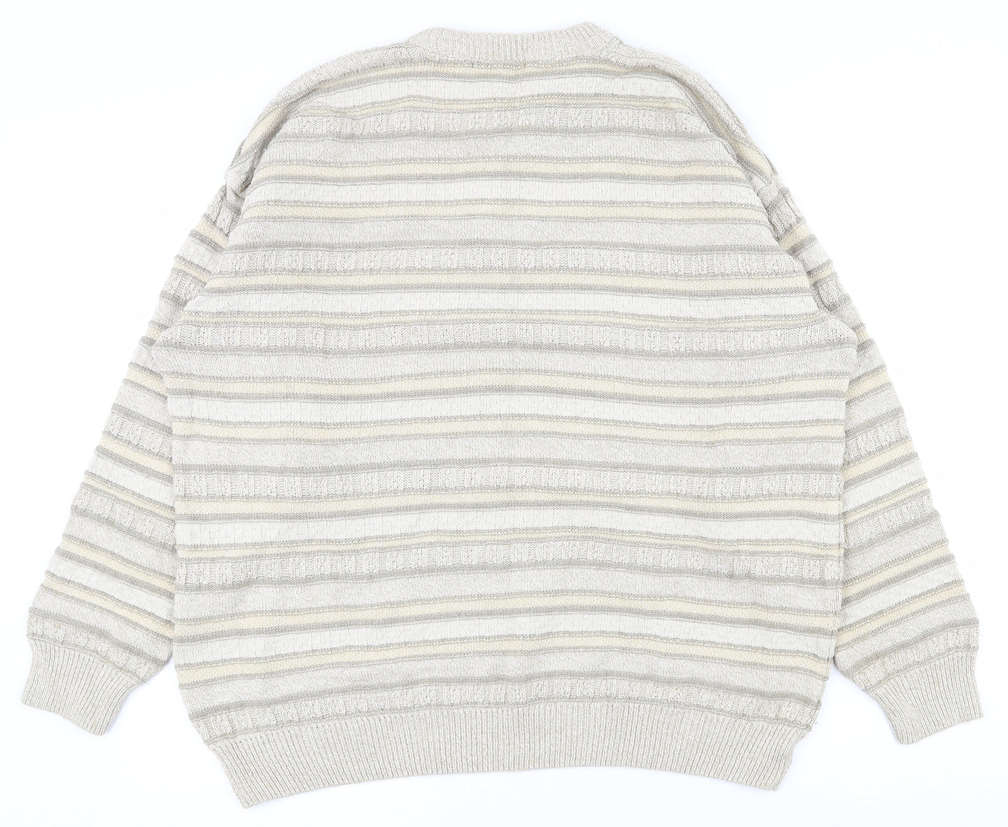 northwood Mens Beige Crew Neck  Acrylic Pullover Jumper Size XL
