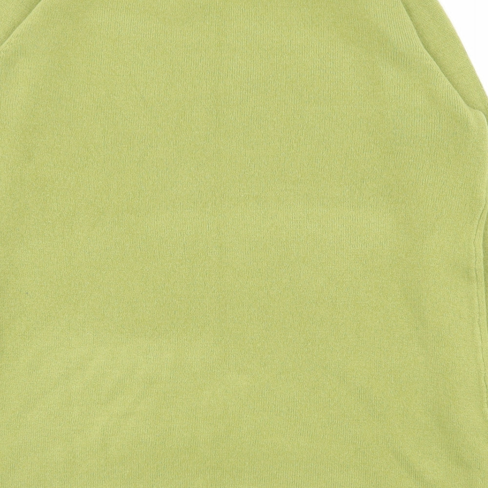 Papaya Womens Green Crew Neck  Acrylic Pullover Jumper Size 14