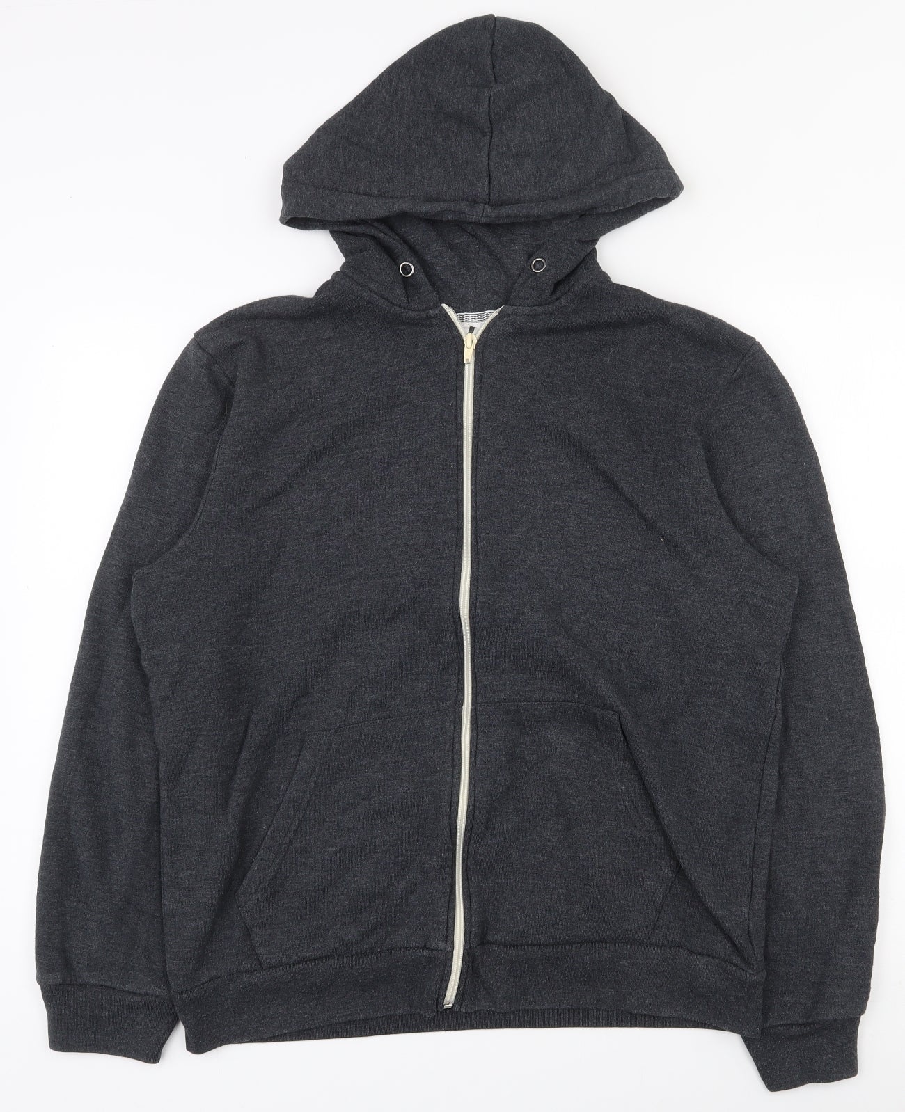 Topman Mens Grey  Cotton Full Zip Hoodie Size L