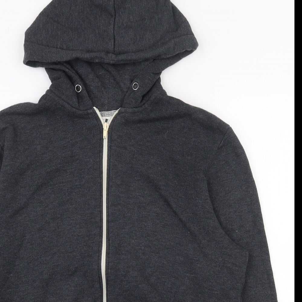 Topman Mens Grey  Cotton Full Zip Hoodie Size L