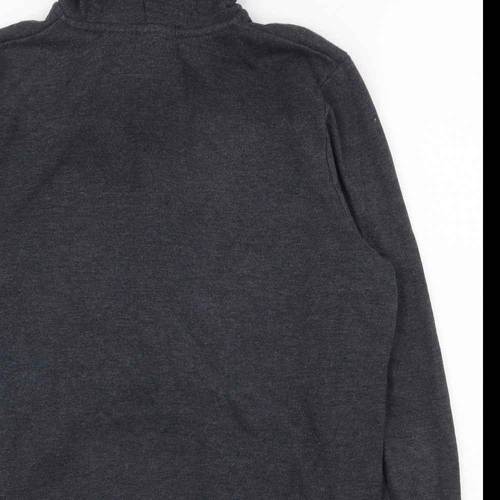 Topman Mens Grey  Cotton Full Zip Hoodie Size L
