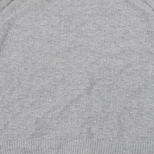 Topshop Womens Grey V-Neck  Cotton Cardigan Jumper Size 10