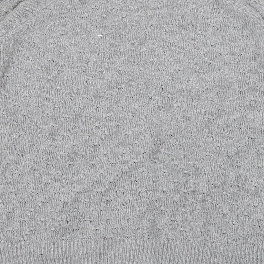 Topshop Womens Grey V-Neck  Cotton Cardigan Jumper Size 10
