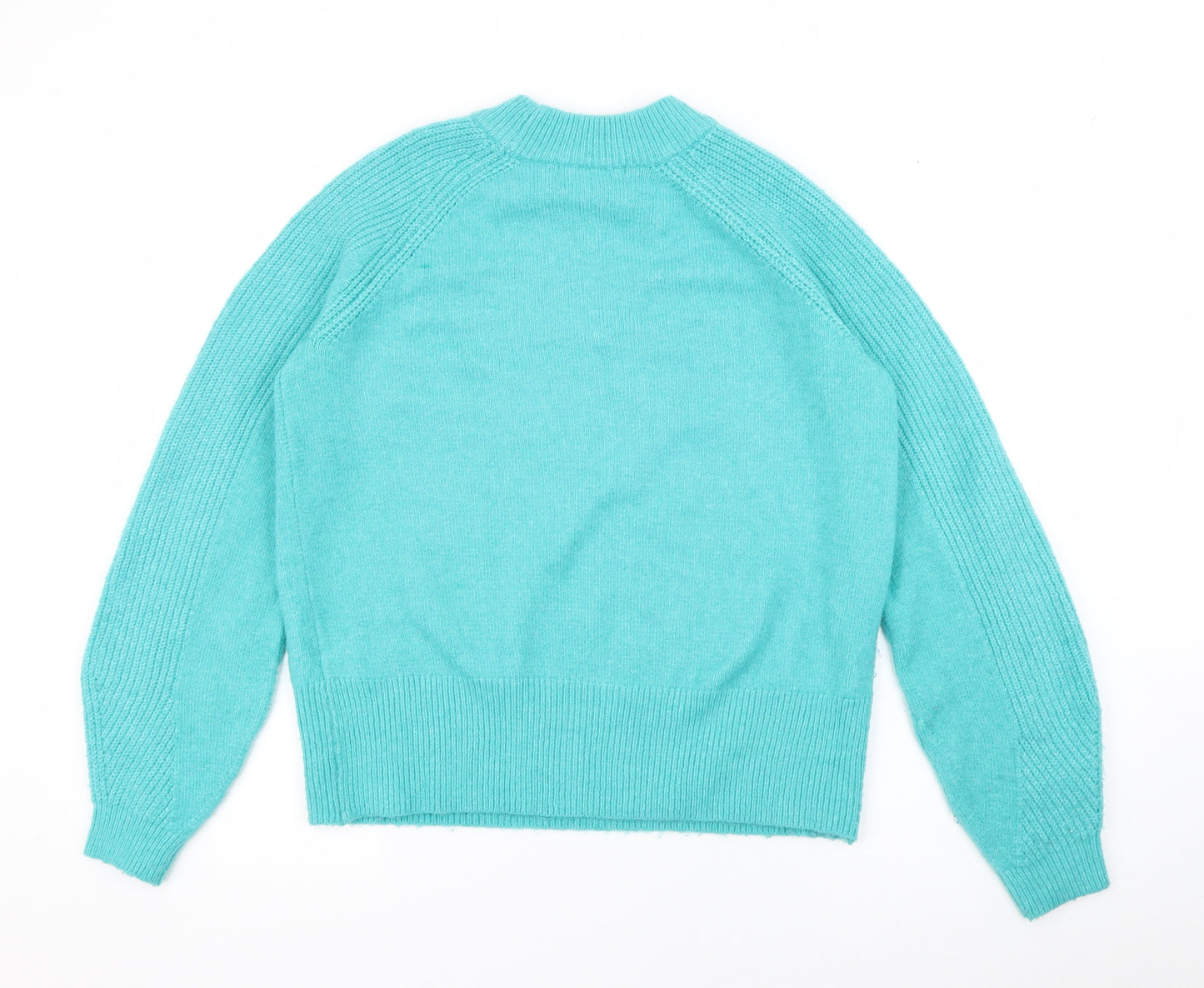 Marks and Spencer Womens Blue High Neck  Acrylic Pullover Jumper Size S