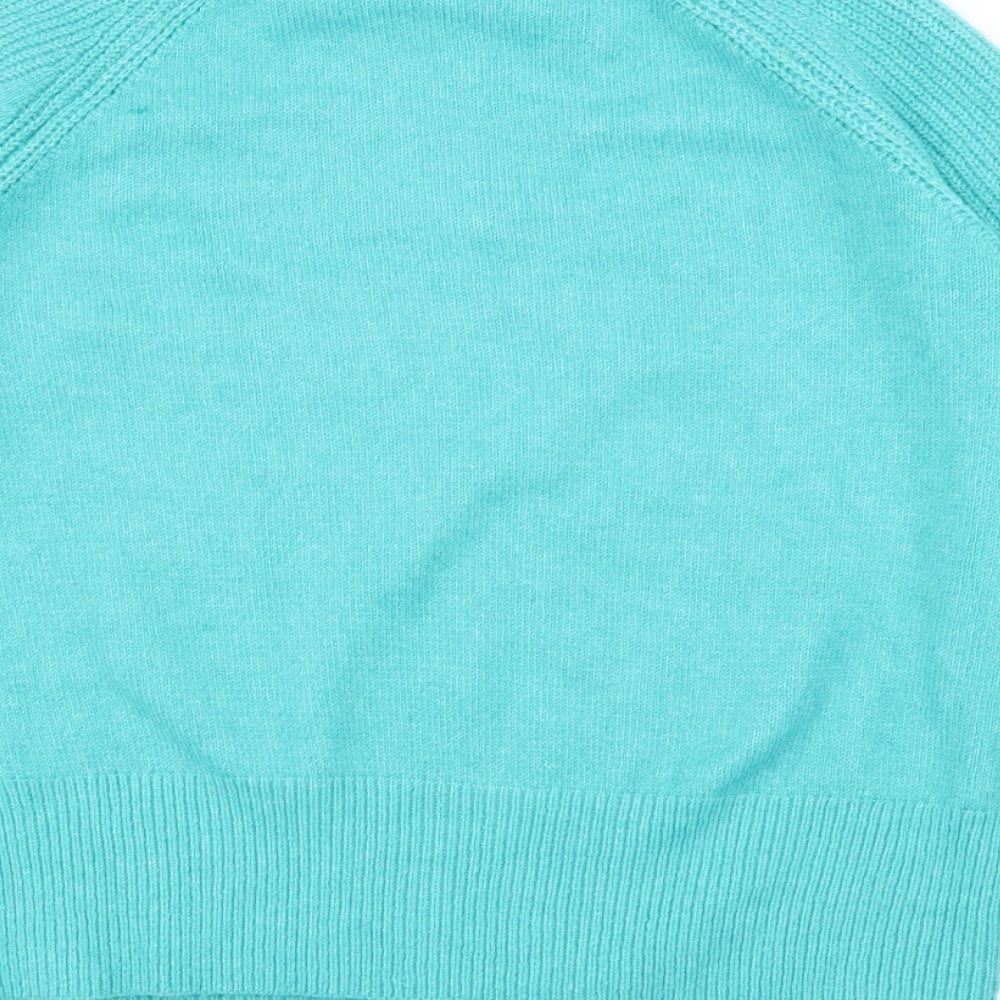 Marks and Spencer Womens Blue High Neck  Acrylic Pullover Jumper Size S