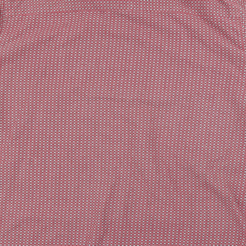 Sandstone & Co Mens Red Geometric Cotton  Button-Up Size M Collared Button
