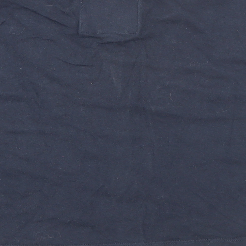 Jack Wills Womens Blue  Cotton Cropped T-Shirt Size 14 Crew Neck