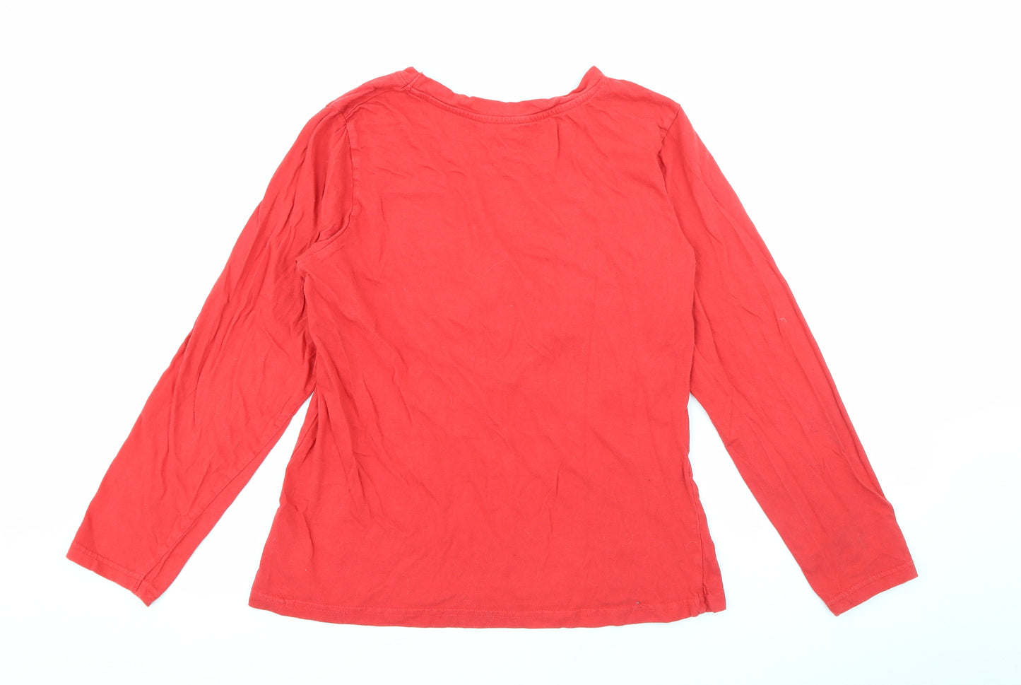 Primark Womens Red  Cotton Basic T-Shirt Size 10 Crew Neck - Mickey