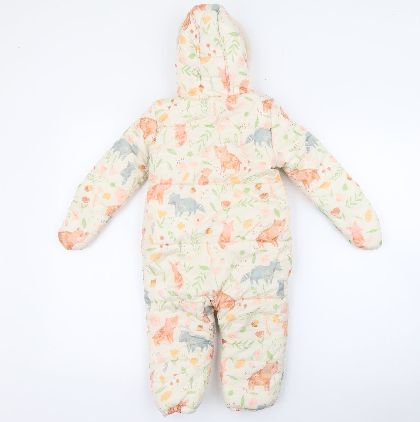 George Baby Ivory Geometric  Basic Coat Snowsuit Size 18-24 Months   Zip
