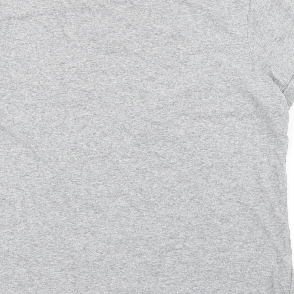 Very Womens Grey  Cotton Basic T-Shirt Size 12 Crew Neck - Mayfair London