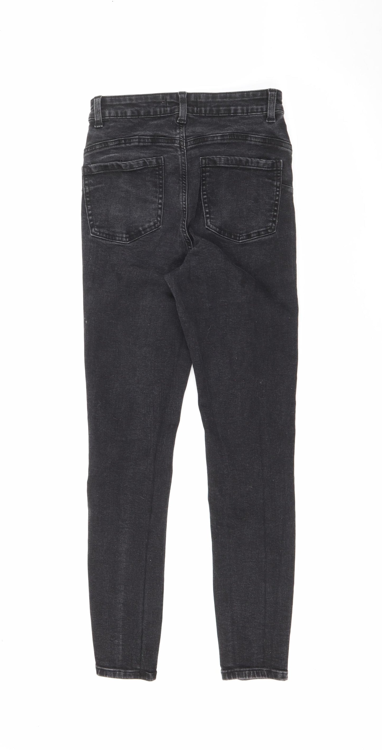 Primark Womens Black  Cotton Skinny Jeans Size 10 L28 in Regular Button