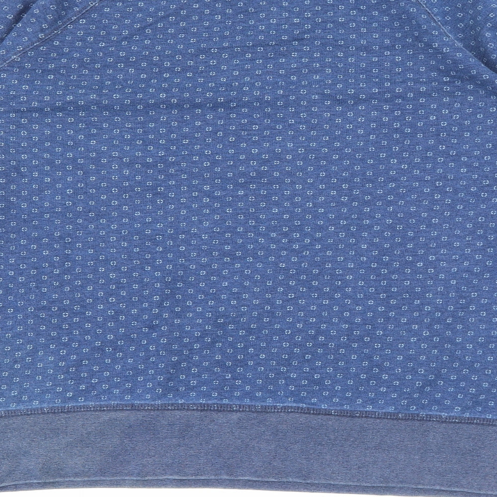 H&M Womens Blue Polka Dot Cotton Pullover Sweatshirt Size L