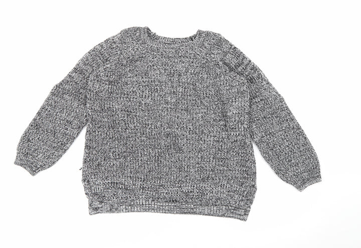 Atmosphere Womens Grey Square Neck  Cotton Pullover Jumper Size 8   - Cold Shoulder