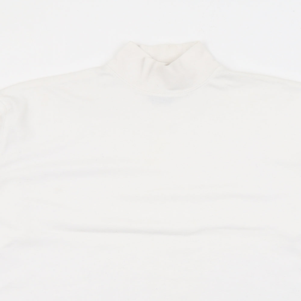 Donnay Womens White High Neck  Polyester Pullover Jumper Size XS