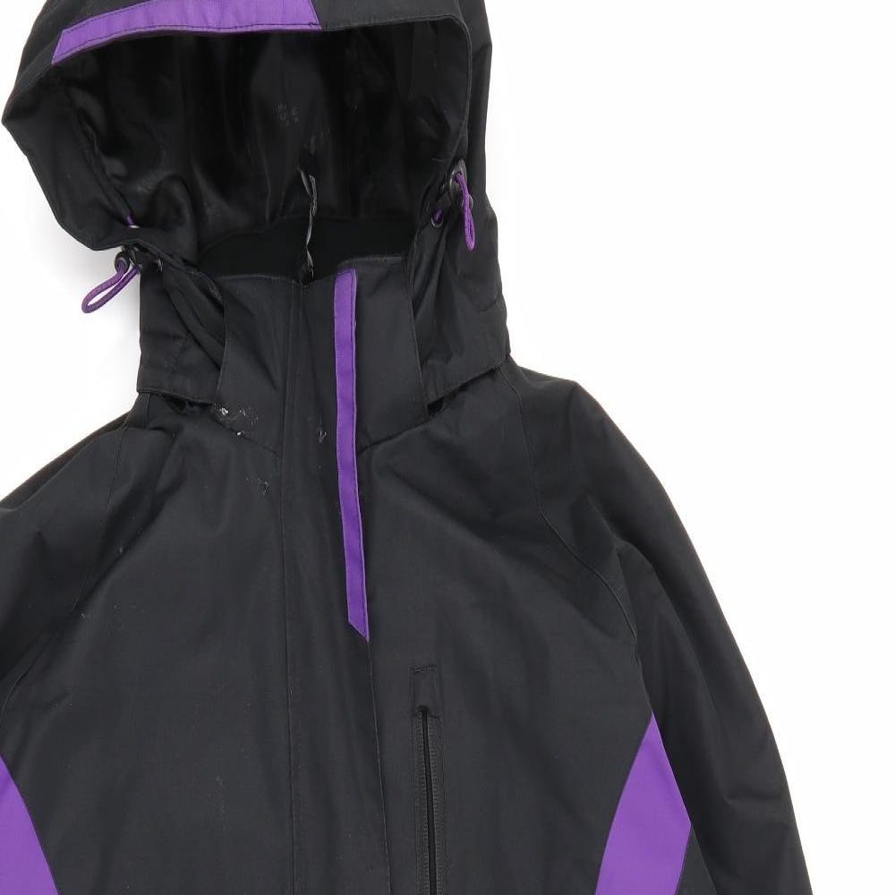 Mountain Warehouse Womens Black   Rain Coat Coat Size 12  Zip