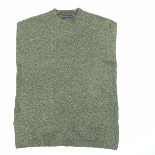 Marks and Spencer Womens Green Crew Neck  Acrylic Pullover Jumper Size M