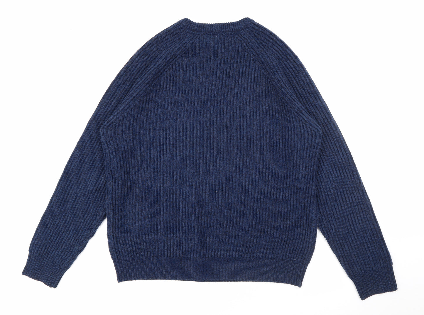 TU Mens Blue Crew Neck  Acrylic Pullover Jumper Size L