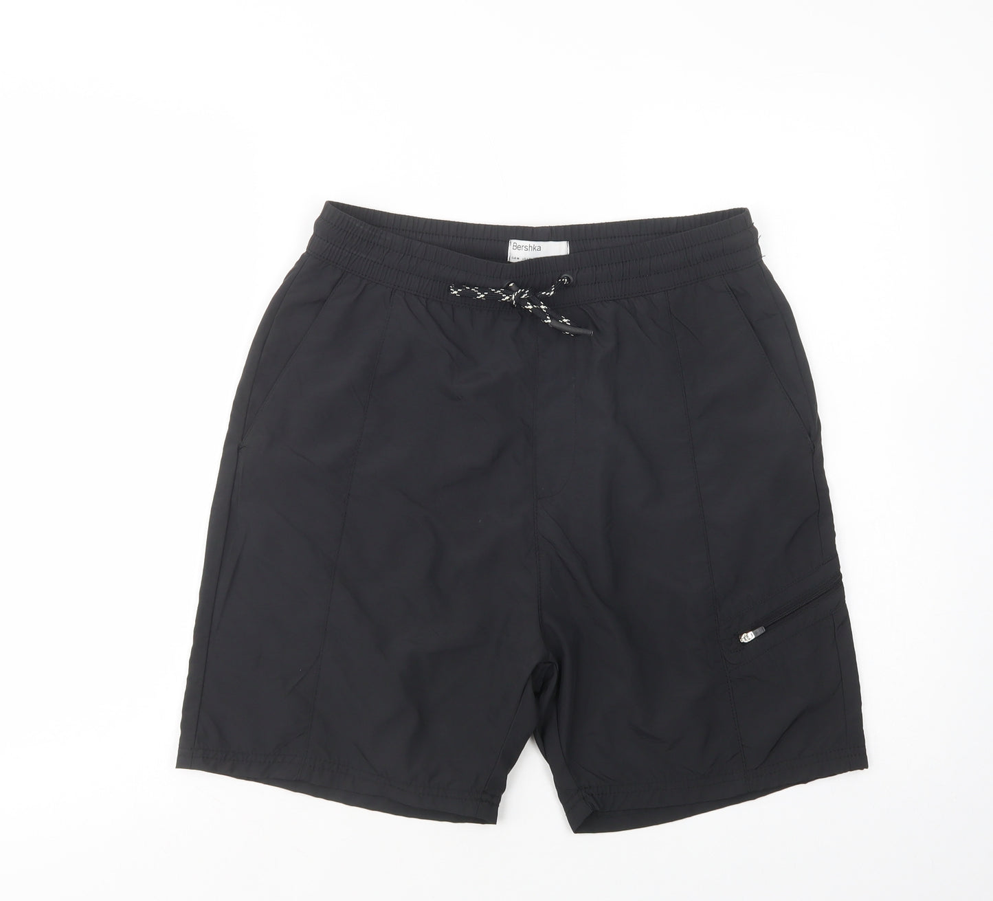 Bershka Mens Beige  Polyamide Sweat Shorts Size M L6 in Regular Drawstring